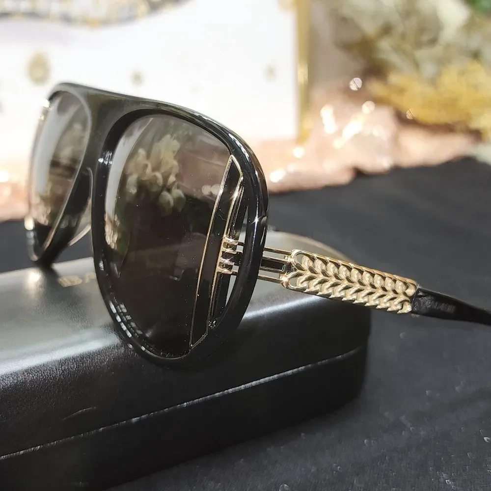 Authentic Balmain BL2061 01 Vintage Sunglasses BLK/GLD